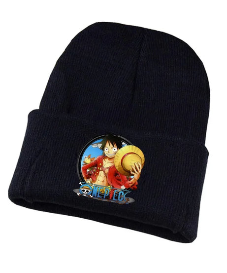 New Anime Cute One Piece Embroidered Beanies Hat Men Women Winter Autunm Warm Knitted Bonnet Cap Wool Skullies Boys Beanies Caps