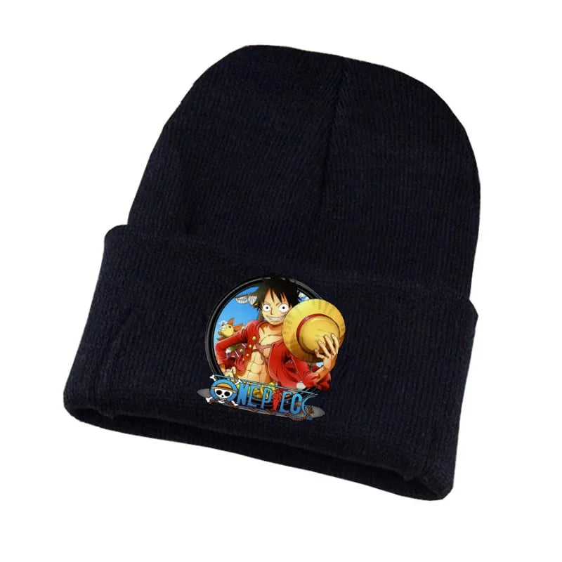 New Anime Cute One Piece Embroidered Beanies Hat Men Women Winter Autunm Warm Knitted Bonnet Cap Wool Skullies Boys Beanies Caps