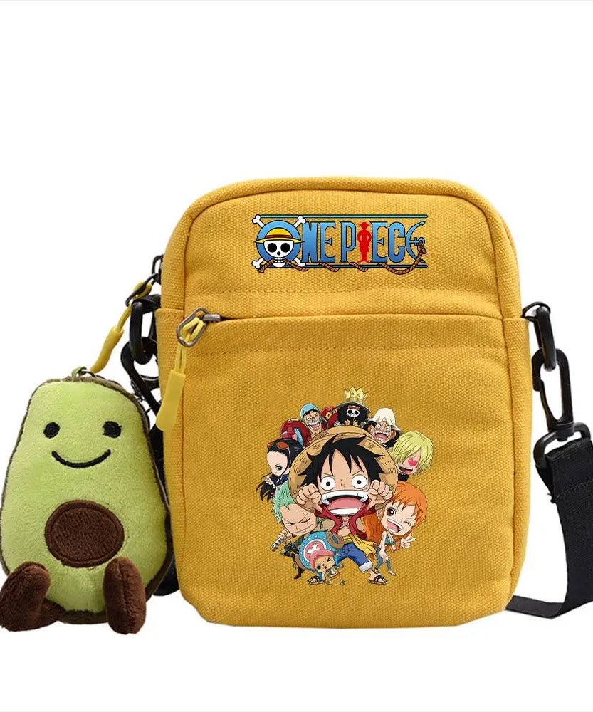 One Piece Shoulder Bag Anime Personality Creative Children's Print Crossbody Bag, Student Canvas Bag Holiday Gift