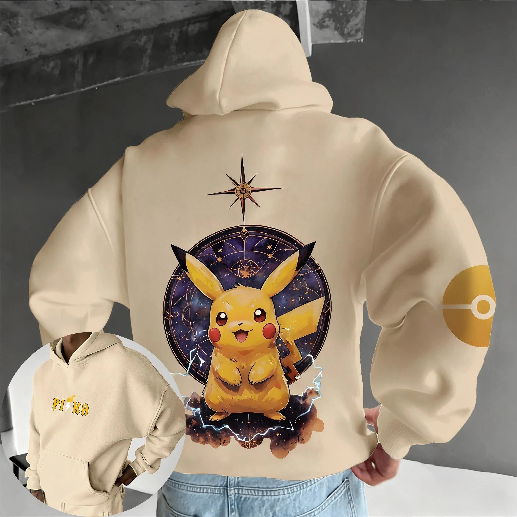 Pokémon Anime New Original Hoodie Autumn and Winter Men's and Women's Street Casual Loose American Hip Hop Sweater Top