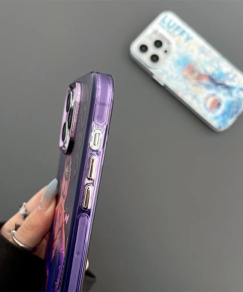 One Piece Case For iPhone 16 15 14 13 17 Pro Max Luffy Zoro electroplated Camera Protect Cover