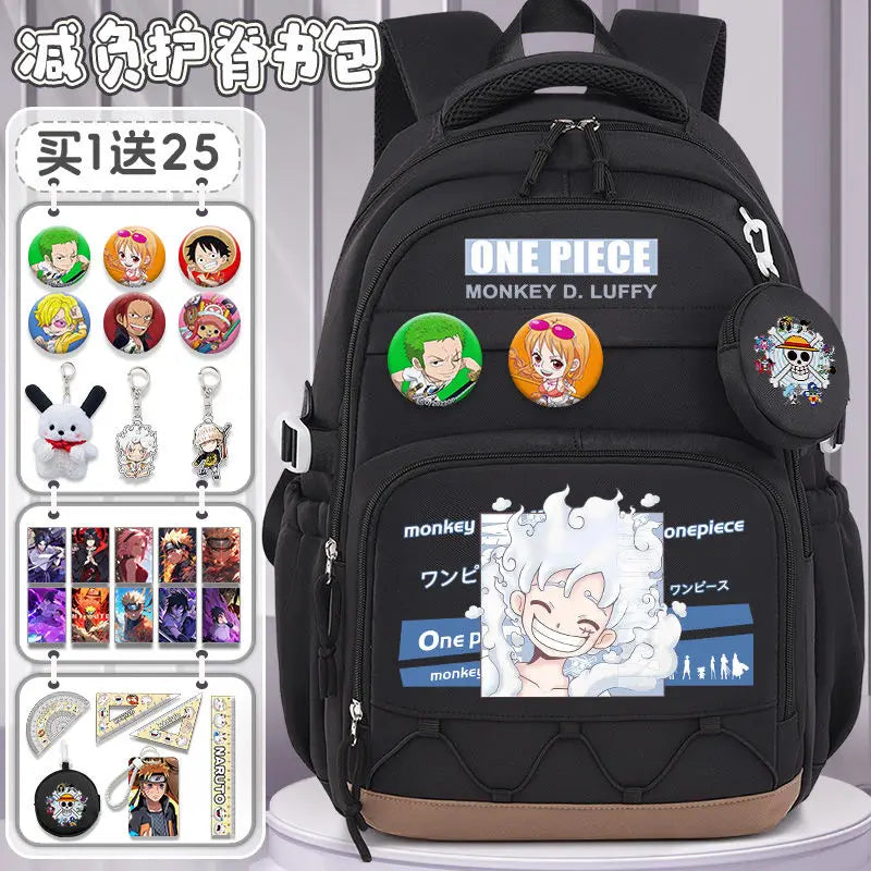 One Piece Luffy Backpack – Large Canvas School & Travel Bag