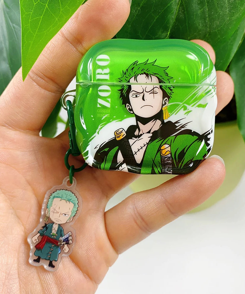 Cute One Piece Luffy Zoro Model Earphone Phone Case for Apple AirPods 1 2 3 Pro 4 Pro2 2nd Bluetooth headset headphone Cover