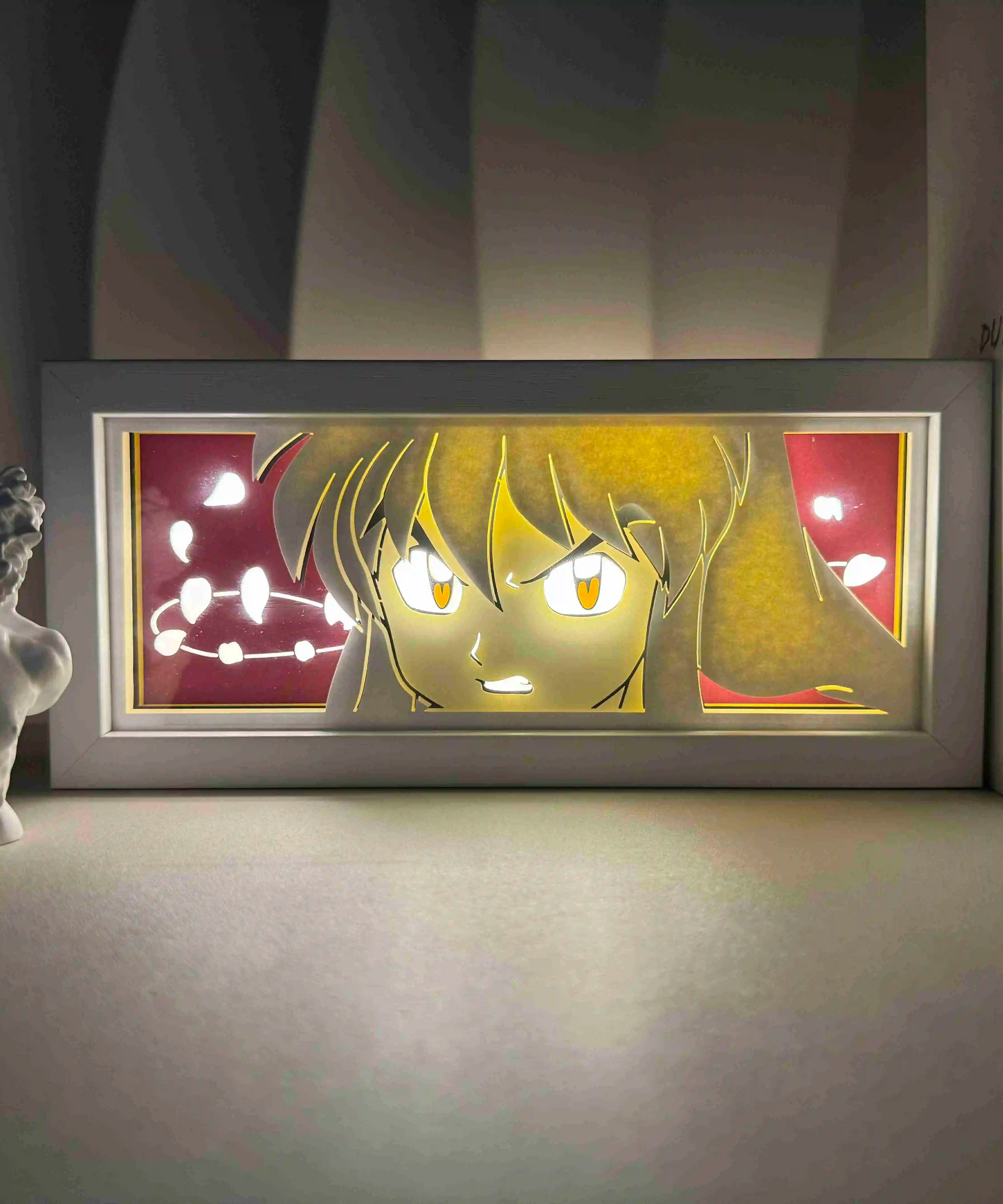 Anime  series paper-cut light room bedroom night light atmosphere light remote control colorful light box