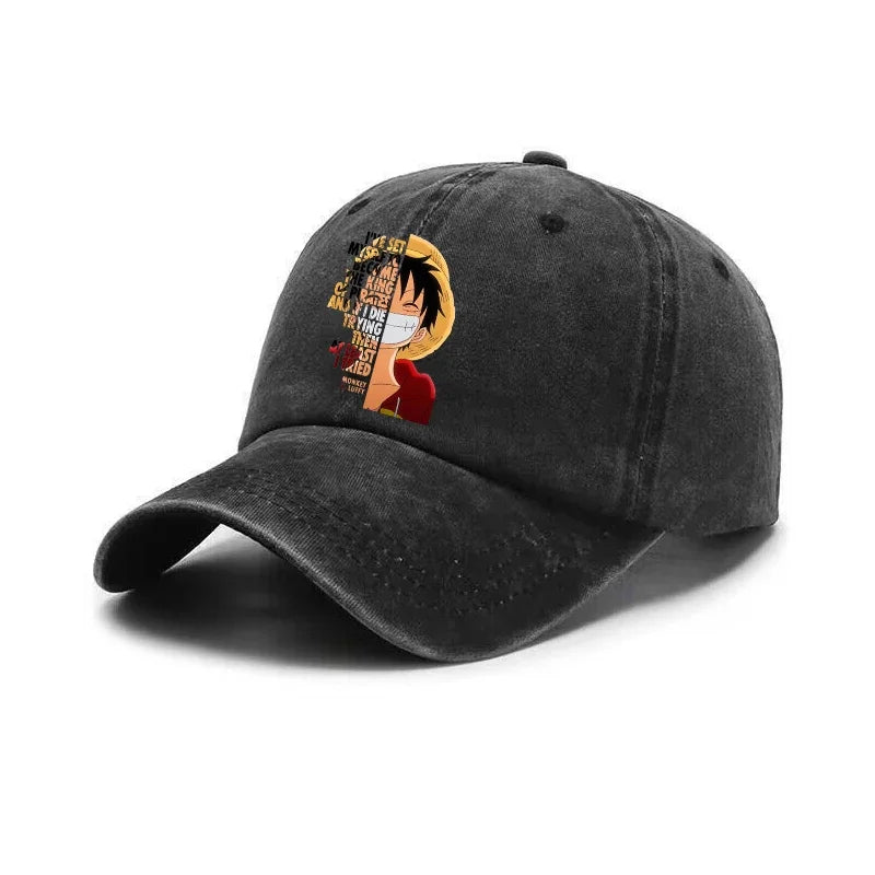 One Piece Luffy  Women Men Baseball Cap Cartoon Anime Figure Print Hat Boy Girl Breathable Kid Hat HipHop Boy NetCap Gift