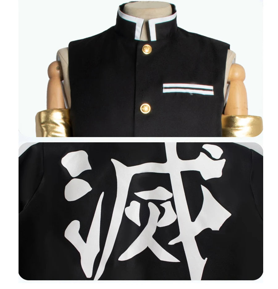Anime Demon Slayer Tengen Uzui Cosplay Costume – Uniform & Wig Set 6