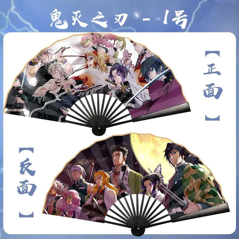 Demon Slayer double-sided character silk 10-inch folding fan, anime , stylish and personalized, birthday gift for friends