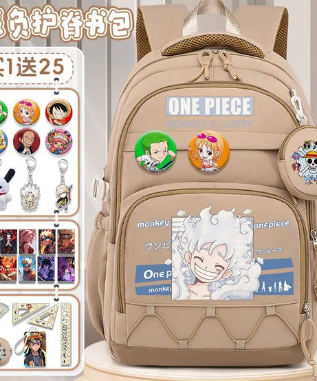 One Piece Luffy Backpack – Large Canvas School & Travel Bag