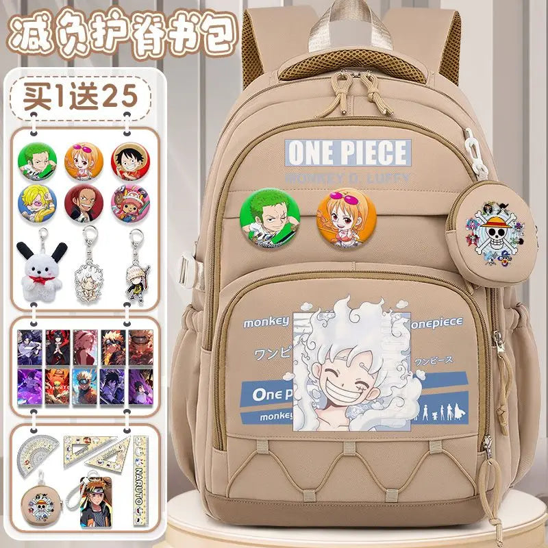 One Piece Luffy Backpack – Large Canvas School & Travel Bag