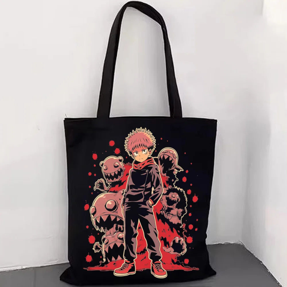 Jujutsu Kaisen Gojo Satoru Canvas Tote Bag – Premium Reusable Anime Shoulder Handbag 8