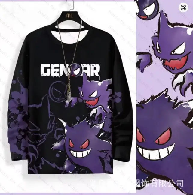 Pokémon Gengar Crewneck Graphic Sweatshirt – Premium Streetwear Pullover for Men & Women
