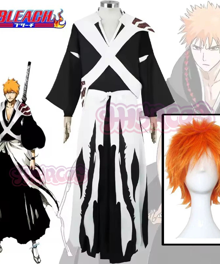 Kurosaki Ichigo Cosplay Outfit – Bleach TYBW Shinigami Costume with Wig & Pauldron