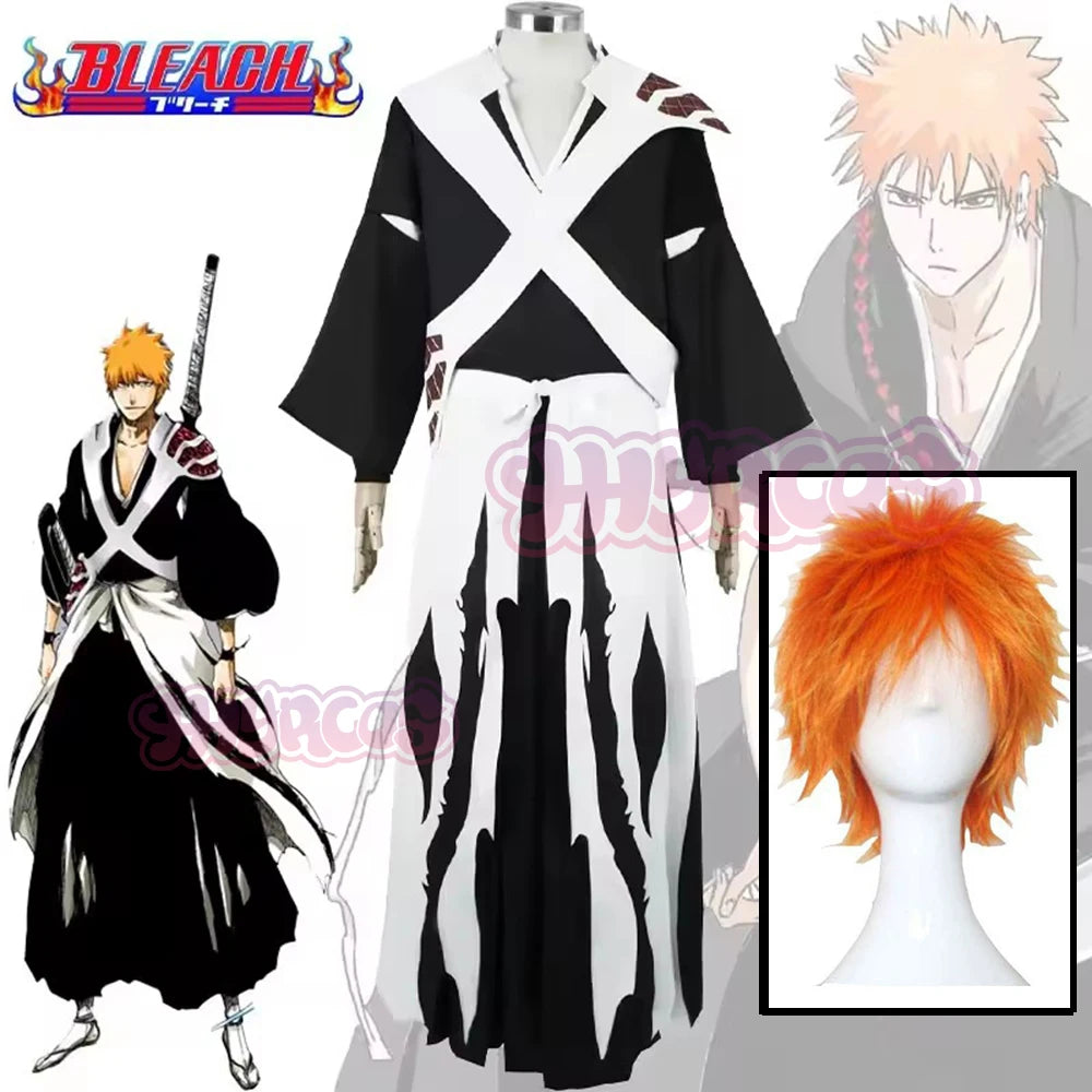 Kurosaki Ichigo Cosplay Outfit – Bleach TYBW Shinigami Costume with Wig & Pauldron