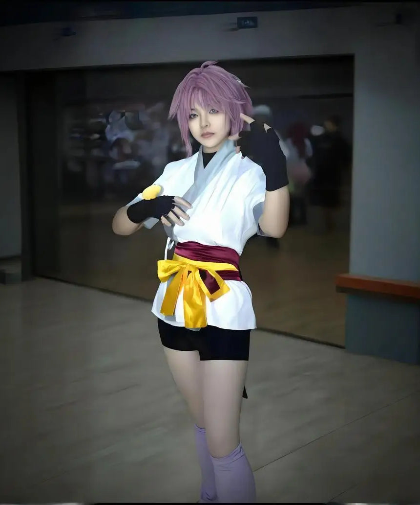 Machi Komacine Cosplay Costume Pink Wig Halloween Carnival Costumes for Women Anime Cosplay Outfits Dress