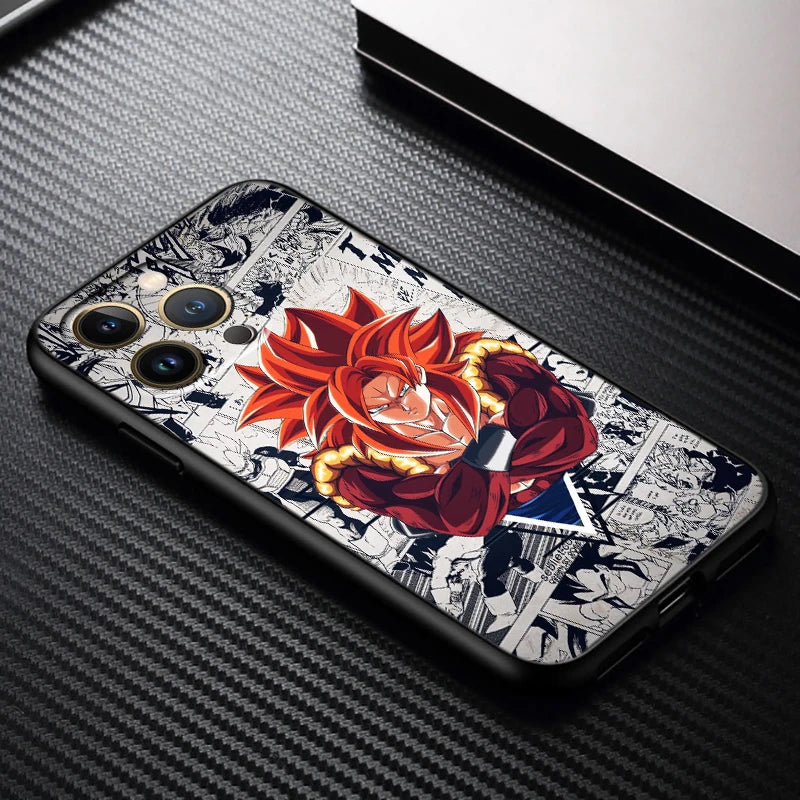 Manga D-Dragon Ball Z Art For iPhone 15 14 13 12 11 XS XR X 8 7 SE Pro Max Plus Mini Black Phone Case