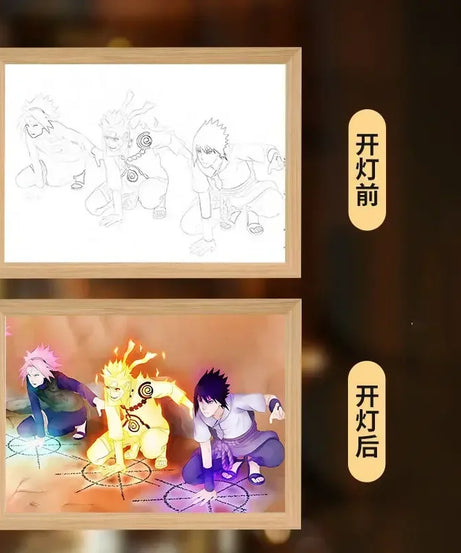 Naruto LED Night Light – Kakashi, Sasuke & Madara Anime Bedroom Lamp Gift