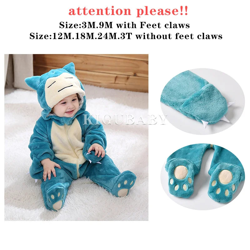 Pokémon Pikachu & Snorlax Baby Onesie – Cute Hooded Cosplay Jumpsuit for Babies & Toddlers (0–3 Years) 3