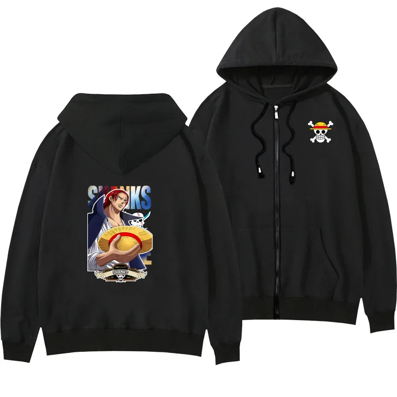One Piece Anime Women Zip Up Hoodie Jacket Spring Autumn 2New Fashion Mens Sweatshirt Couple Promozed Clothes Coats