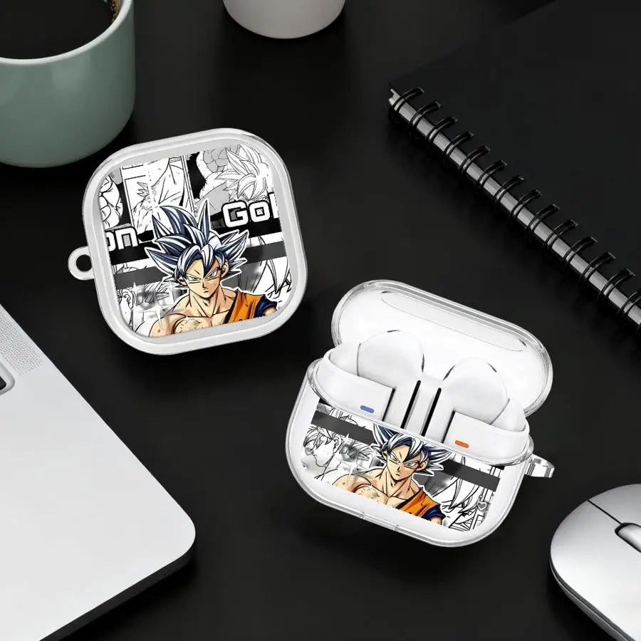 Case For Samsung Galaxy Buds 4 Pro 2 2Pro 4Pro Live 3 FE 3Pro Clear Earphone Cases Cover With Hook Son Gokus And Frieza