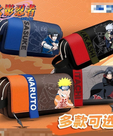 Naruto Sasuke Pencil Case Anime Personality Fashion Three-Layer Large Capacity Multifunctional Pencil Box for Boys