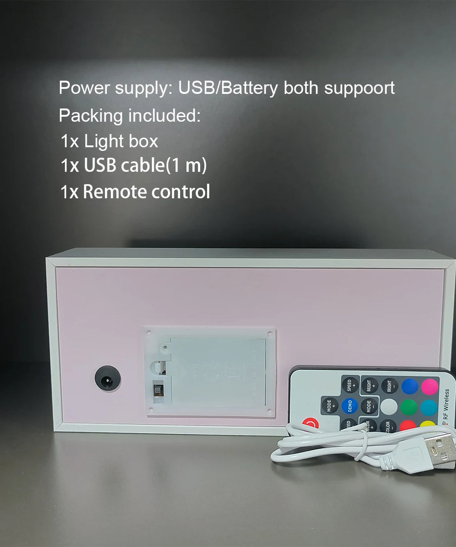 Anime  series paper-cut light room bedroom night light atmosphere light remote control colorful light box