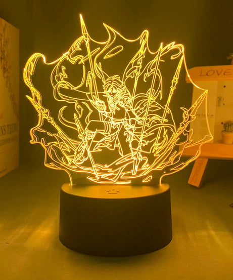 Genshin impact xiao 3d led lamp for bedroom manga night lights anime action figure Decoration children Kawaii gift