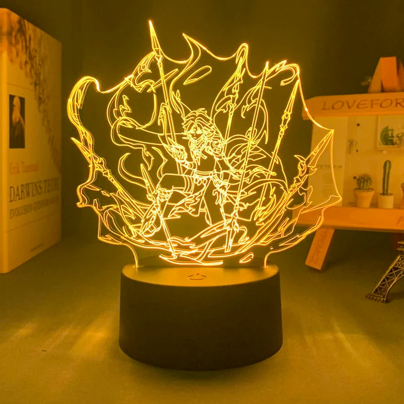 Genshin impact xiao 3d led lamp for bedroom manga night lights anime action figure Decoration children Kawaii gift