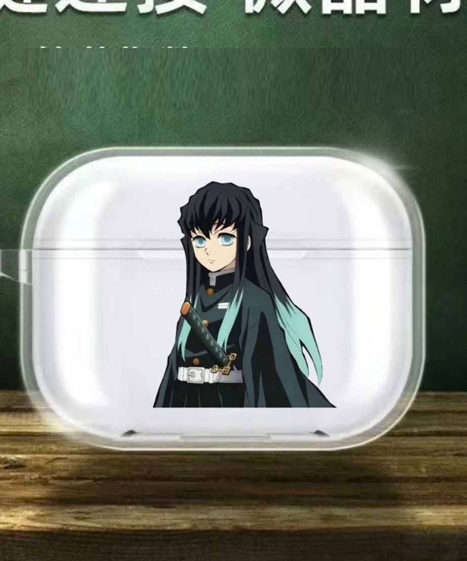 Anime Demon S-Slayer Cool Case Soft silicone TPU Case For AirPods4 Pro 1 2 3 Clear Transparent Bluetooth Earphone Case