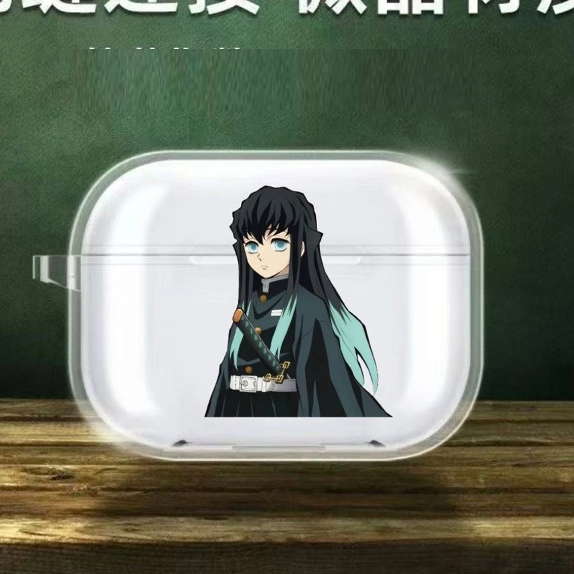 Anime Demon S-Slayer Cool Case Soft silicone TPU Case For AirPods4 Pro 1 2 3 Clear Transparent Bluetooth Earphone Case