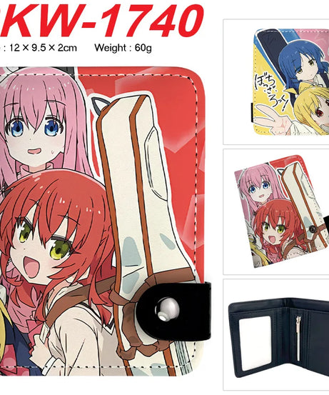 BOCCHI THE ROCK! Anime Yamada Ryo Synthetic Leather Short Men Wallet Gotoh Hitori Card Holder Purse