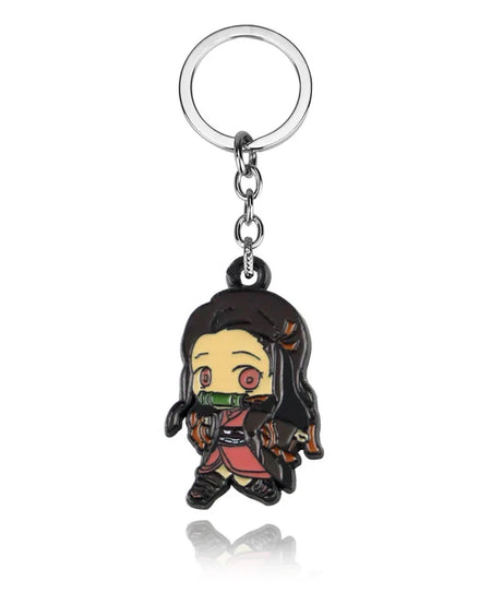 Anime Demon Slayer Keychain Kamado Tanjirou Acrylic Fashion Trend Key Ring For Earring For Women Men Gift Decoration Car Jewelry