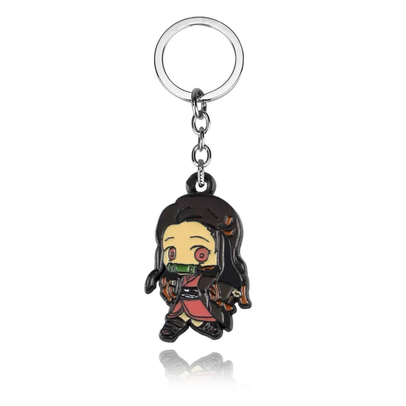 Anime Demon Slayer Keychain Kamado Tanjirou Acrylic Fashion Trend Key Ring For Earring For Women Men Gift Decoration Car Jewelry