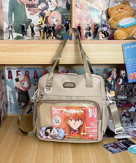 Multifunctional Shoulder Anime Spy × Family Crossbody Bag with Large Capacity for Students To Attend Classes and Tutoring Tote Bag for Girls