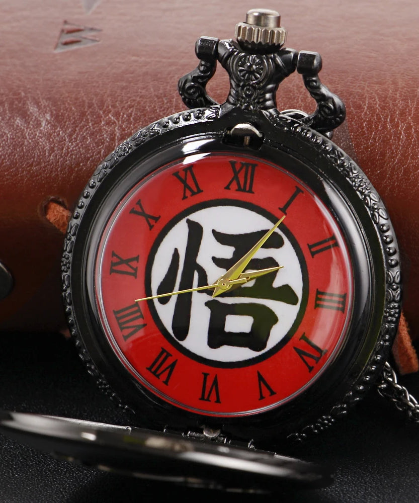 Goku Pocket Watch – Retro Quartz Necklace for Anime Fans