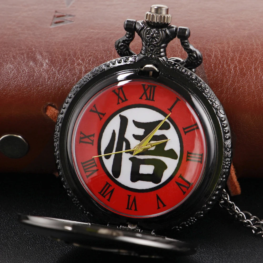 Goku Pocket Watch – Retro Quartz Necklace for Anime Fans