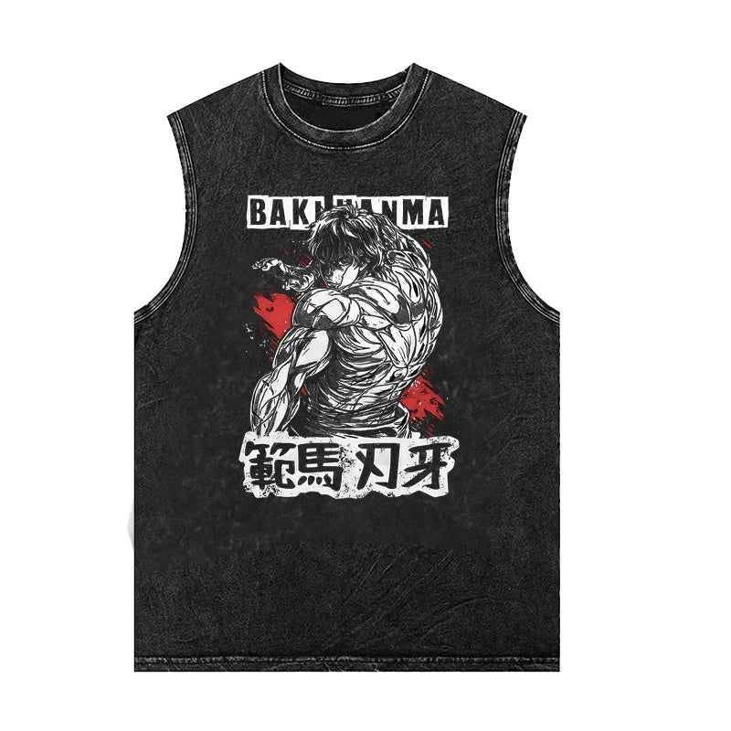 Anime Vintage-Washed Graphic Tank Top — Sleeveless Tee 8