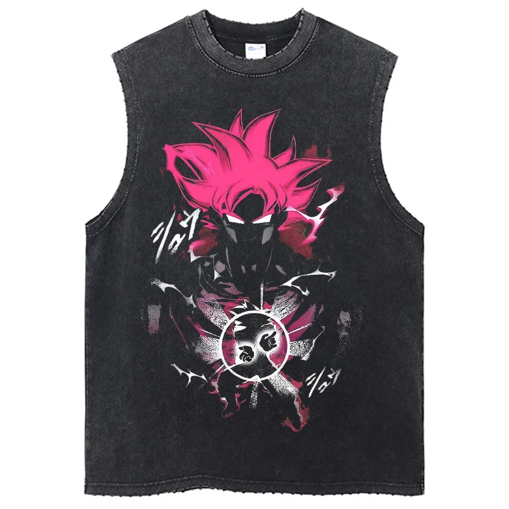 Vintage Dragon Ball Z Oversized Sleeveless Tee – 2024 Harajuku Anime Streetwear