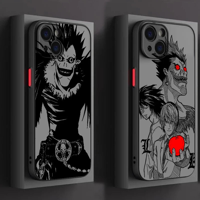 Death Note Cool Art Anime Frosted Translucent For Apple iPhone 16 15 14 13 12 11 XS XR X Pro Max Plus Mini Matte Phone Case