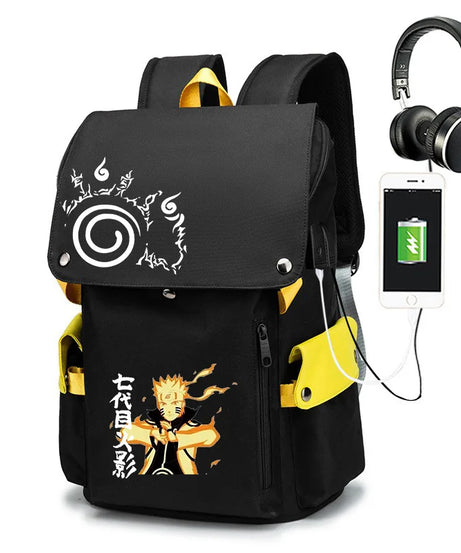Naruto Anime Laptop Backpack – Large Capacity Travel & School Bag