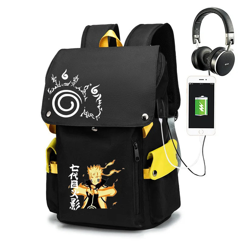 Naruto Anime Laptop Backpack – Large Capacity Travel & School Bag