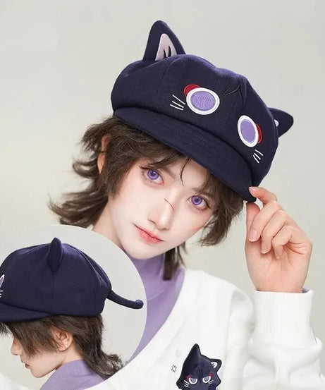 Cute Cat Berets hat for Women Sunsyea Genshin Impact Merch MiHoYo Original Wanderer Fairy Tale Cosplay Cat Hat