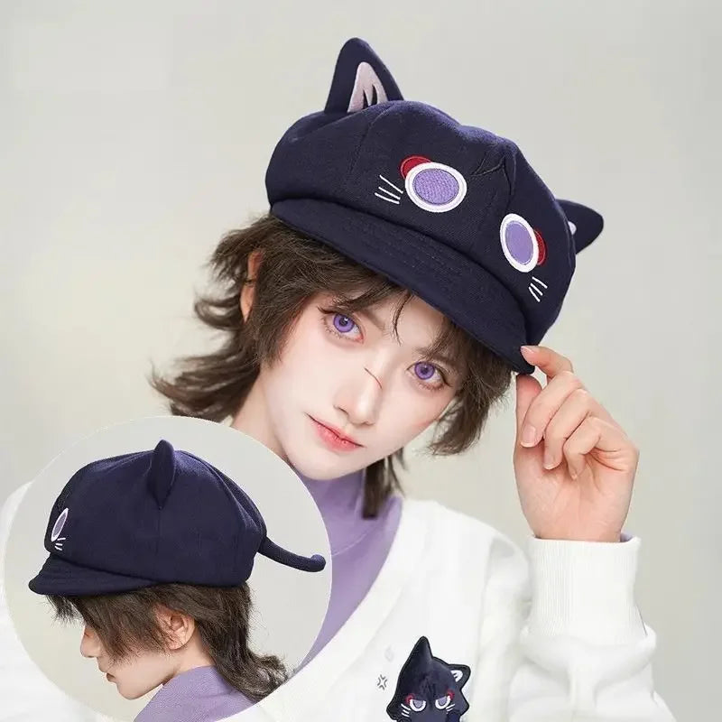 Cute Cat Berets hat for Women Sunsyea Genshin Impact Merch MiHoYo Original Wanderer Fairy Tale Cosplay Cat Hat
