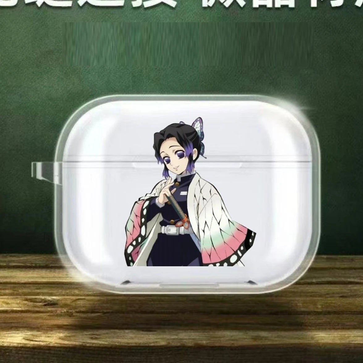 Anime Demon S-Slayer Cool Case Soft silicone TPU Case For AirPods4 Pro 1 2 3 Clear Transparent Bluetooth Earphone Case