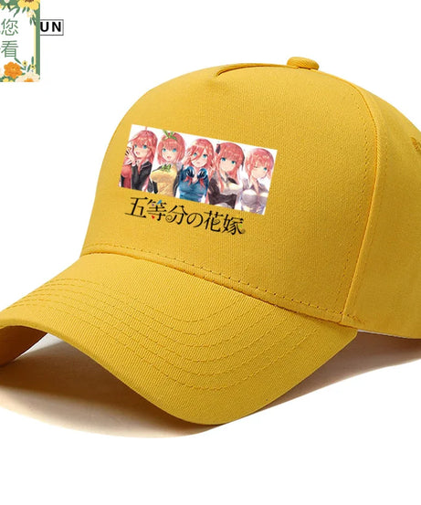 The Quintessential Quintuplets Nakano Ichika Nino Itsuki two-dimensional print hat men's and women's COS baseball cap present