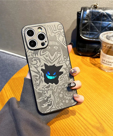 Gengar, Bulbasaur & Squirtle iPhone Case – Pokémon Laser Emboss Leather Cover