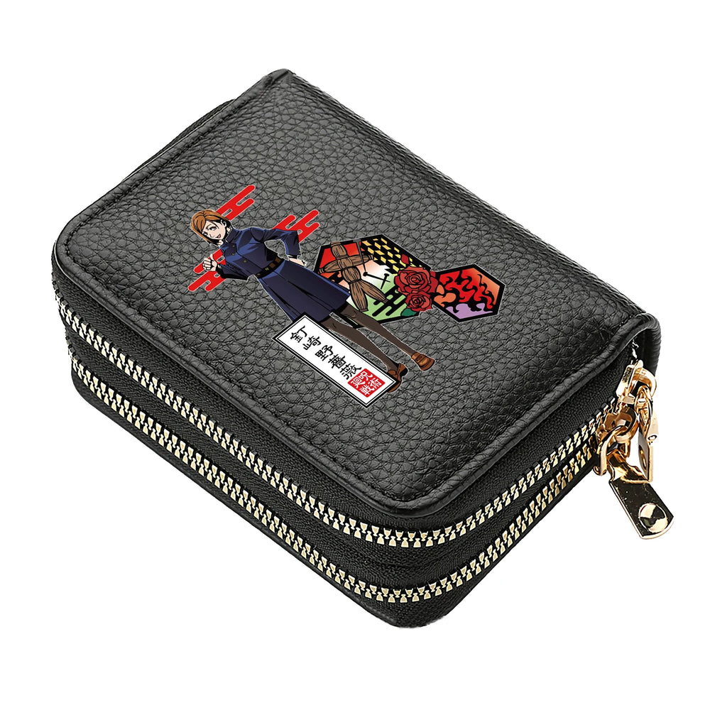 Anime Jujutsu Kaisen Double Zipper Short Wallet – Cute Card Holder & Coin Purse 8