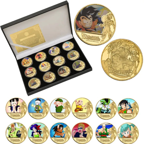 Dragon Ball Gold Plated Gold Coin Son  Goku Vegeta Commemorative Coins Children Classic Anime Peripherals Collection Toy Souvenir