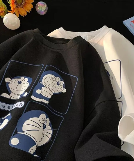 Minimalist Doraemon T-Shirt – Oversized Japanese Style Tee (M–8XL)