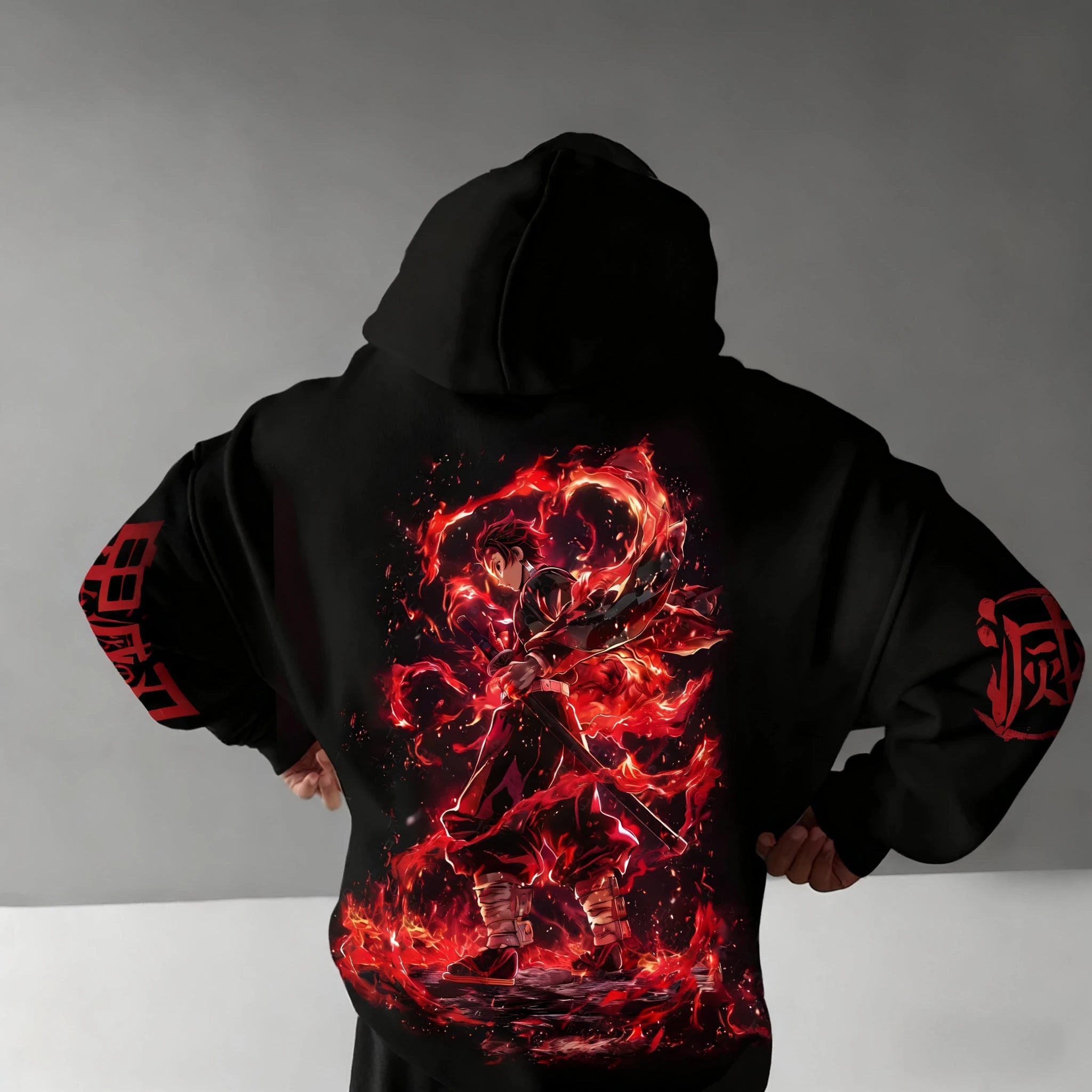 Demon Slayer Men's Hoodie Autumn/Winter New Cool Anime Printed Loose Casual Japanese Harajuku Parent Child Sweater Top