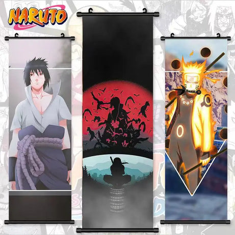 Naruto Anime Canvas Wall Art - Naruto, Kakashi, Sasuke Poster Scroll